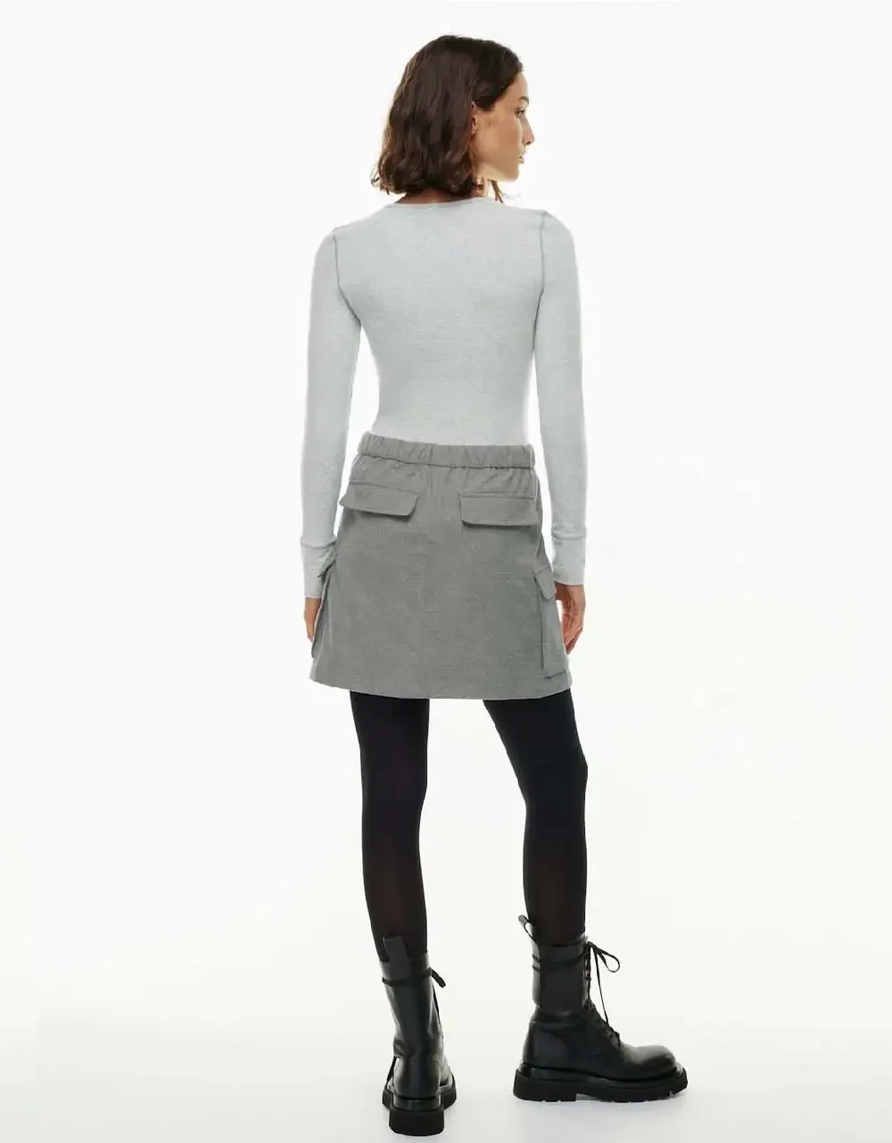 NWT The Group Babaton Cape Cargo Mini Skirt in Heather Light Grey Medium - Picture 4 of 9